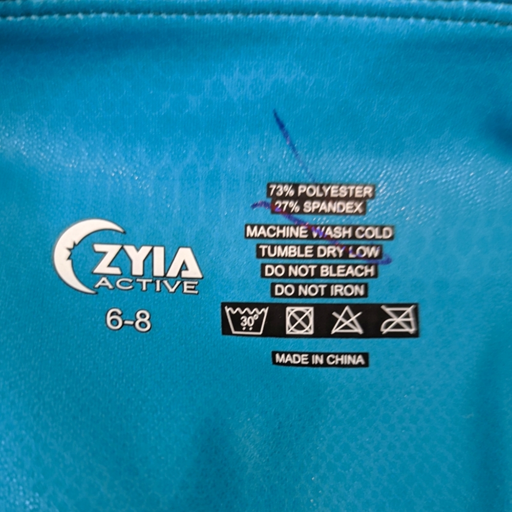 Zyia Active Light N Tight Leggings Teal Ombre Venom Metallic Women 6 8 Blue - Picture 6 of 12